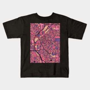 Denver Map Pattern in Purple & Pink Kids T-Shirt